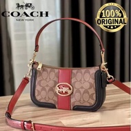 BIG SALE ! (100% ORIGINAL) Tas COACH Georgie Baguete In Colorblock Signature Branded Store Fashion Terbaru Best Quallity Wanita Original Ori Asli Kulit - Tas Dompet Selempang Wanita - Tas Pesta Crossbody - Clutch - Tote Bag - Pouch - Shoulder Bag