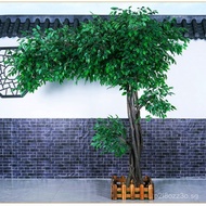 Artificial Banyan Tree Large Artificial Plant Decoration Hall Solid Wood Tree Artificial Green Banya