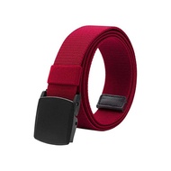 Stretchy Belt Men's % Gangnam % Stretch Belt Work Wear Durable Adjustment Unisex Belt Casual S-Class gi Belt Plastic Buckle Stretchy Material (Red)