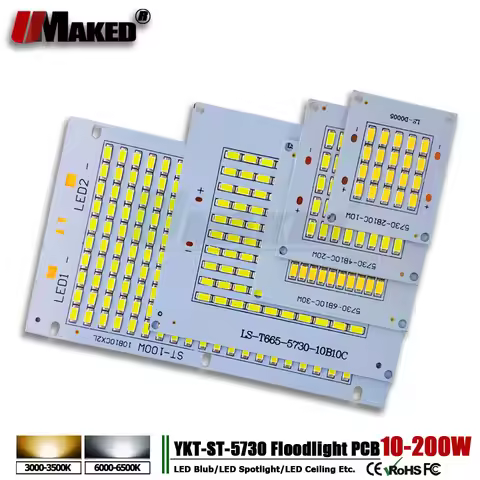 1pc LED pcb 10W 20W 30W 50W 100W 150W 200W Aluminum Heatsink with SMD5730 Light Source Floodlight pc