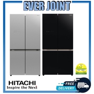 Hitachi R-WB640V0MS French Door Bottom Freezer Fridge + Free Rice Cooker + Free Disposal