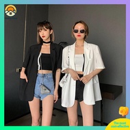 blazer terno tweed blazer Summer short sleeve suit coat women thin 2021 new white coat sunscreen air conditioner long solid color suit