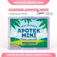 Custom Pharmacy Mini Super Box P3K Sticker Gift - Outdoor Green