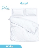 DUZZEL HOTEL BEDDING JACQUARD EMBOSSED BEDSHEET 40CM HEIGHT KING 180X200 QUEEN/ 160X200