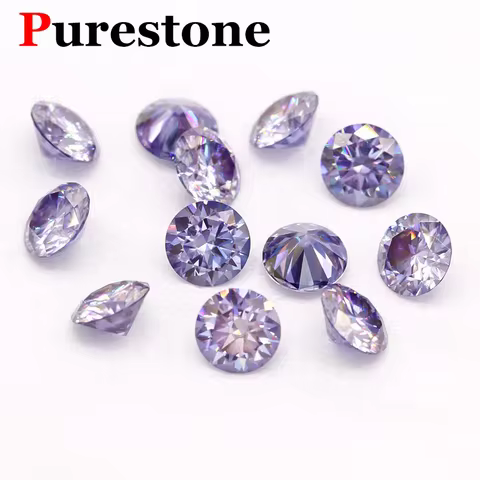 Full Size light Purple 0.8mm-30ct New Top Loose GEM Moissanite Stones D Color light Purple Moissanit