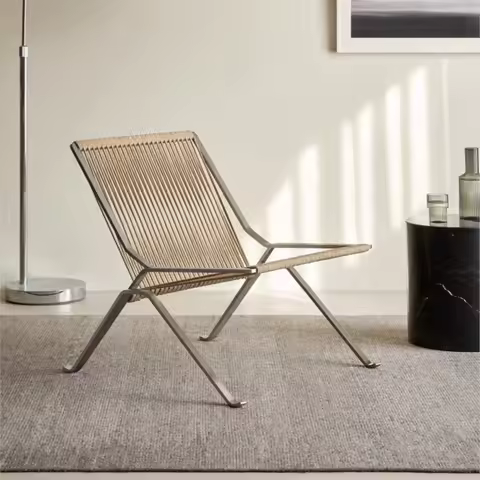 MOMO Bauhaus Single Lounge Chair Living Room Minimalist Rope Sofa Hotel Lounge Reception Chair Outdo
