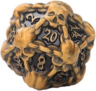 Gold Skull D20 Big Metal Holloween Dice for Dungeons and Dragons, Pathfinder, Call of Cthulhu