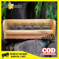 PROMO - Tempat Bumbu Dapur Set Botol + Gatungan + Sendok - Rak Dapur Minimalis - Rak bumbu dapur din