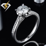 Moissanite Same Style Multi-Diamond Style Silver Ring Wedding Ring Moissanite 1 Carat Fishtail Ring 