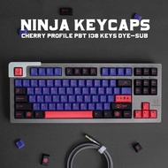 129 Keys Ninja Keycap Cherry Profile PBT Dye Sublimation Keycaps For GH60 GK61 GK64 84 87 96 104 Mec