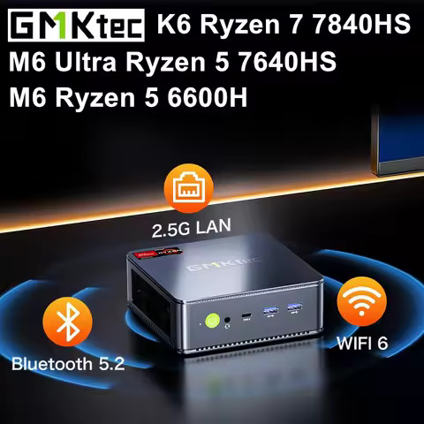 GMKtec Gaming Mini PC K6 M6 Ultra AMD Ryzen 7 7840HS 5 7640HS 6600H USB4 2*DDR5 2*2.5G NUC Desktop C