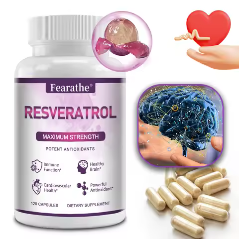 Resveratrol Capsules,Antioxidant, Anti-aging Supplement,Support Heart Health,Joint Support,Brain Fun