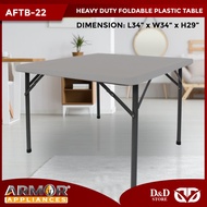 D&D | Armor by Klestar AFTB-22 Square Heavy Duty Foldable Lifetime Plastic Table