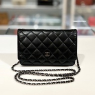 85%NEW二手CHANEL WOC , 黑色羊皮銀扣, 香奈兒斜背包, #香榭站正品