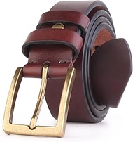 Leather Blet,Top-grain Leather, Casual,Durable, About 5mm Thickness, 41 inches to 51 inches, Copper