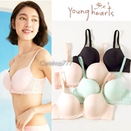 YOUNG HEARTS UNDERWIRE BRA 32B 34B 34C 36B 36C 38C NORMAL FOAM WOMEN'S PLAIN LACE BRA Y23-20207