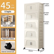 L45-95cm Multipurpose Double Storage Cabinet Foldable Stackable Storage Box