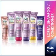 Loreal EverPure, EverStrong, EverCreme, EverCurl, EverSleek Shampoo and Conditioner