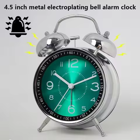 Iron Art Silent Quartz Alarm Clock for Kids, Creative Glow Pointer Table Clock, Fashionable Desktop 