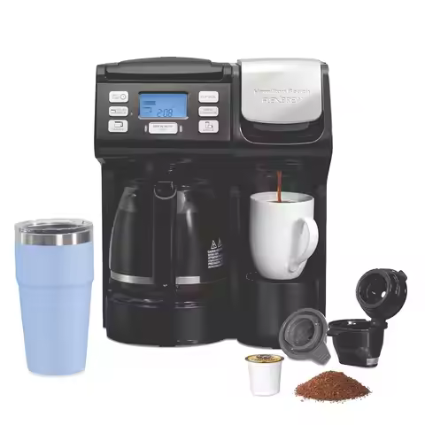 Trio 2-Way Coffee Maker, Compatible with K-Cup Pods or Grounds, Combo, Single Serve & Full 12-Cup Po