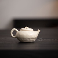 Teapot Ceramic Handheld Tea Pot Retro Glazed Surface Single Pot Anti-Scalding Handle Traditional Chi