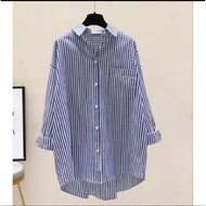 KEMEJA WOMEN'S STRIPED SHIRT WOMEN'S TOP / VIRAL WOMEN'S SHIRT SIZE ML XL XXL
