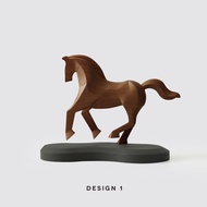 Pana Objects Luwei : Wooden Feng Shui Horses Sculpture ม้าไม้ฮวงจุ้ยเสริมพลังบวก