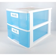 MAXONIC 2 Tier A4 Multipurpose Drawer Cabinet / Document Stationery Makeup Toys Paper Storage Drawer