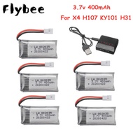 3.7V 400mAh 35C Lipo Battery and Battery charger for X4 H107 H31 KY101 E33C E33 U816A V252 H6C RC Q
