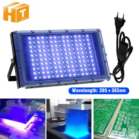 220V LED UV Photocuring Light 300W Ultraviolet 395nm Lamp For 3D Printing SMD2835 LED Chip UV Light 