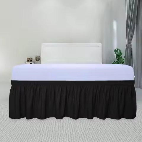 Bedding Bed Skirt Drop Length - White,Black,Gery, Ruffled Dorm Room Bed Skirts, Easy Care, Wrinkle F