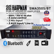 HARPMAN SMA3505/BT 350W Public Address Amplifier PA System Bluetooth Mixing Amplifier with 2Mic zone