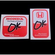 Honda Sticker okay car Sticker Kereta Sticker Kereta Honda