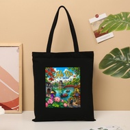 Tote bag with unique shaped lock from Hanoi Vietnam, HANOI thick canvas tote bag 35x40cm tota0339a