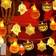 1PC 1.5M10LED/3M20LED Battery Box Halloween Pumpkin Spider Web Ghost Black Cat 4-Element Light Strin