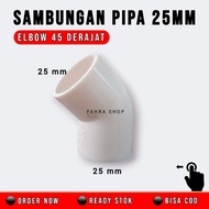 Elbow 45 Degree aquarium pipe 25mm | 25mm pipe connection
