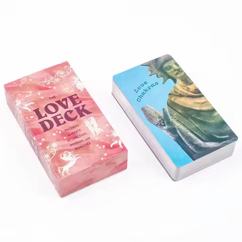 70Pcs English Visions Tarot Cards the Love Deck Divination Edition for Parties Precognition Board Ga