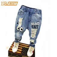 Baby Boys Girls Jeans Cartoon Cat and Mouse 2-7yrs Boys Jeans Brand Children Clothing Kids Jeans Children Casual Pants