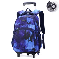New Middle School Students 6-wheel Trolley School Bag 3-6 Grade Primary School Large Capacity Detach