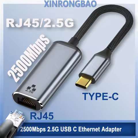 2500Mbps 2.5G USB C Ethernet Adapter 2.5 Gigabit Type C to Lan RJ45 Network Card for MacBook iPad Pr