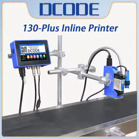 DCODE 130PLUS Industrial Online Inkjet Printer 12.7/25.4mm Nozzle with Plastic Shell QR Barcode Batc