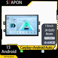 STAPON 13inch 64GB 128GB for SX4 2012-2016 Android15 2k 1920x1200p carplay android auto 2.5D qled SC