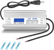 แหล่งจ่ายไฟ LED 400วัตต์ IP67กันน้ำแหล่งจ่ายไฟ12V, AC 90-140V to DC 12V 33.3A เอาต์พุตแรงดันต่ำพร้อม
