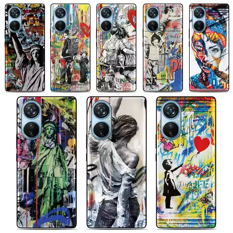 Graffiti Art Cover For Asus Zenfone 10 9 8 Flip 5Z 4 L1 ROG Phone 2 3 5 6 7 Max Pro M2 M1 ZB633KL ZS