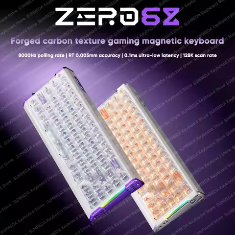 XINMENG ZERO68 Magnetic Gaming Mechanical Keyboard Carbon Fiber Texture RT0.005mm 8K 0.1ms Delay RGB