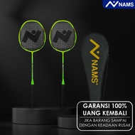 Nams Badminton Racket Set of 2 Compound/ / Includes 21-24 Lbs Strings - Light Green