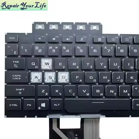 RU Laptop RGB Backlit Keyboard For Asus TUF Gaming FX506 FA506 FA706 FX706 FX506LI FA506QR Russian C