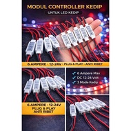 TOMBOL SBY Module Led Controller Flashing dimmer 2 Wires 3 Buttons Setting 6 Modes 6 Speed 12Volt to
