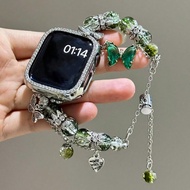 1ชิ้น สร้อยคอ APP Apple Watch มีจี้รูปผีเสื้อ ลูกปัด ประดับเพชรพลอย สำหรับผู้หญิงขนาดเล็ก ใช้ได้กับ 