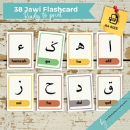 [PDF Soft Copy] Flashcards Jawi | Flashcard Hijaiyah | Arabic Alphabet | Printable DIY Flashcard | B